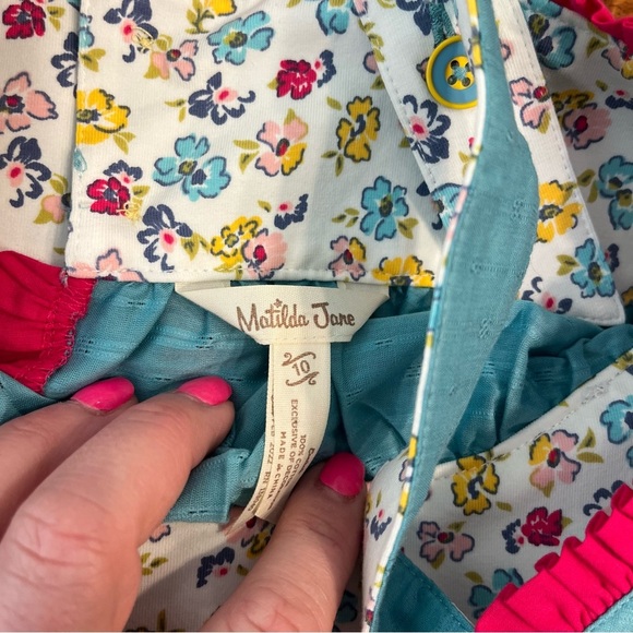 Matilda Jane Blue floral open back top tank size 10 - Picture 2 of 4